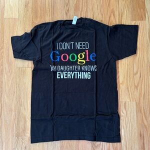 Black Graphic T-Shirt with Colorful Text